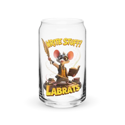 Quill Scribblesnout Write Stuff 16oz Can Glass