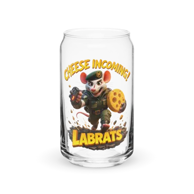 Major Chomps Cheese Incoming 16oz Can Glass