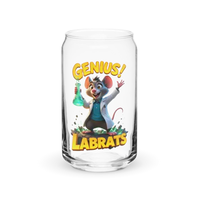 Dr Basil Whiskerworth Genius 16oz Can Glass