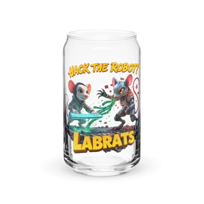 Hack The Robot 16oz Can Glass