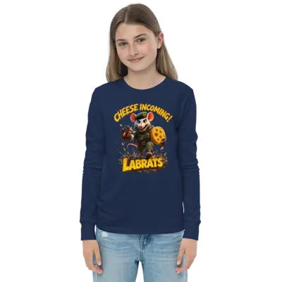 Major Chomps Cheese Incoming Kids Long Sleeve